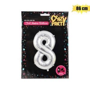Balloon helium foil silver 8 86cm f-03